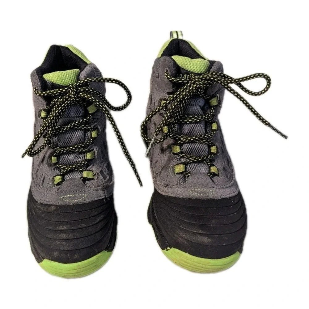 Merrell Boys Thermoshiver 2.0 Waterproof Winter Boots Gray Black Lime Green 13.5